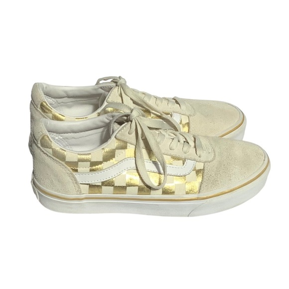 Vans Old Skool Gold Checkerboard Sneakers - Picture 5 of 10